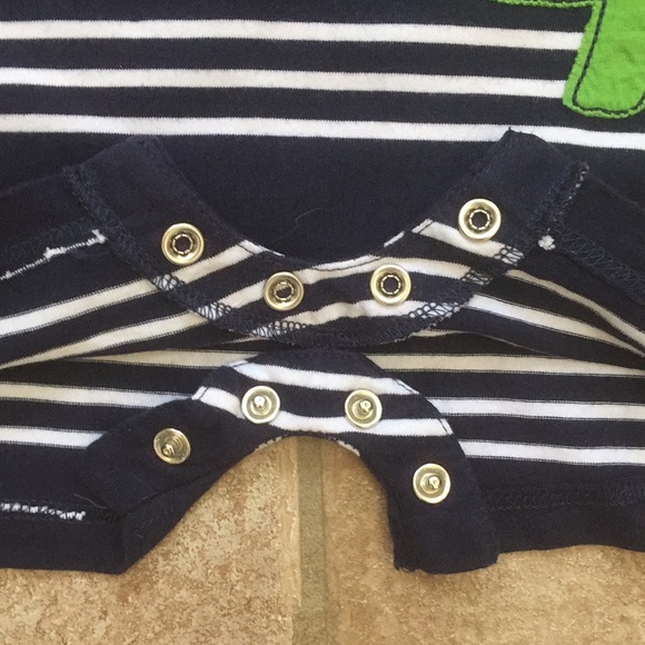 Carter's Boys Dinosaur Striped Polo Romper Jumper - Picture 6 of 8